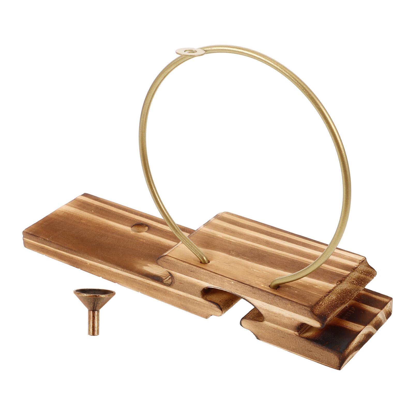 Luxshiny Portaincienso De Cono De Reflujo con Base De Madera para Decoración Zen De Oficina y Hogar Soporte para Incienso Mesa Adorno De Estilo Clásico