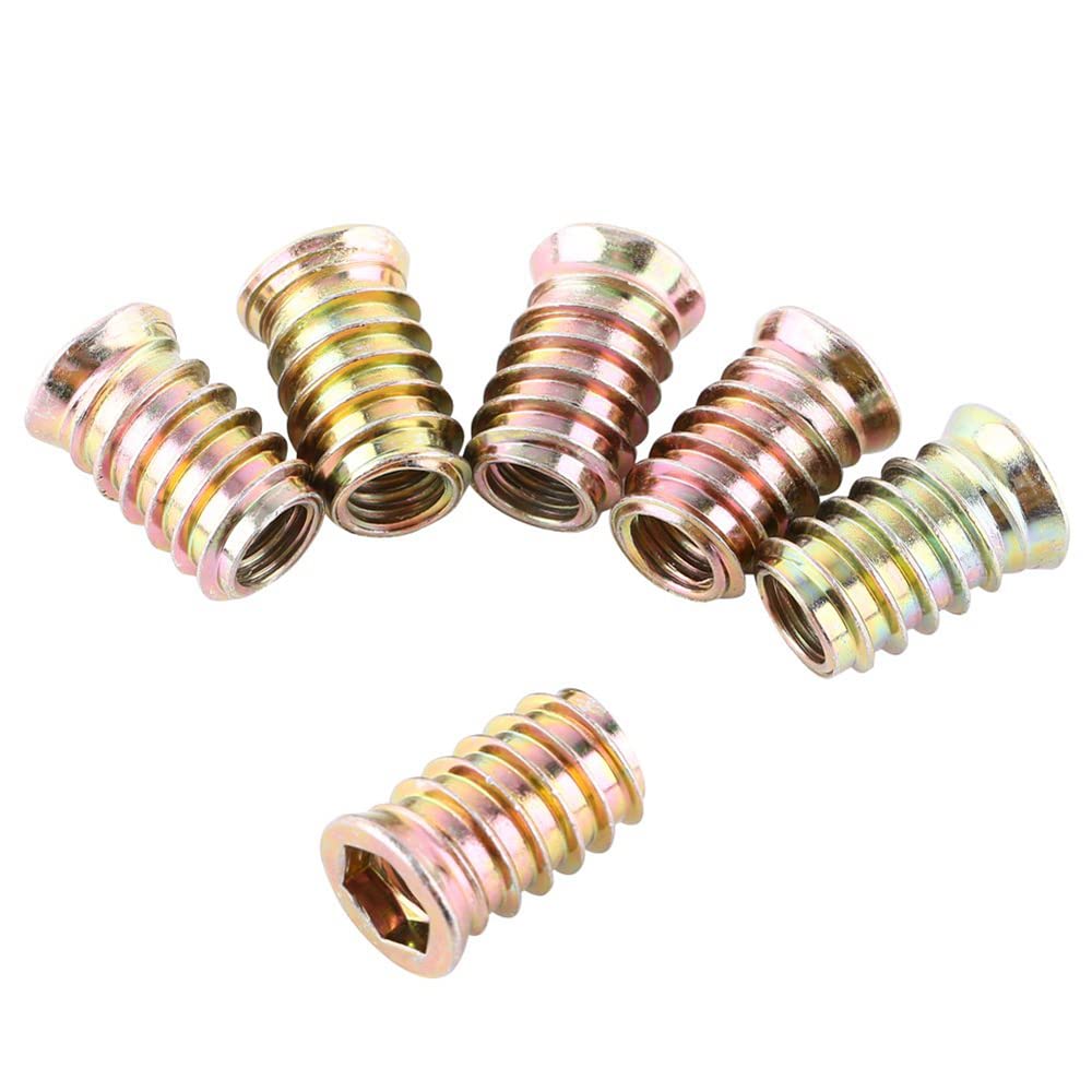 FarDeer M6/M8/M10 Furniture Screw in Nut Threaded Wood Inserts Bolt Fastener,and Wood Hex Drive Threaded Wood Inserts for Wood Furniture Assortment (M6*25mm * 25 Pcs) - Image 4