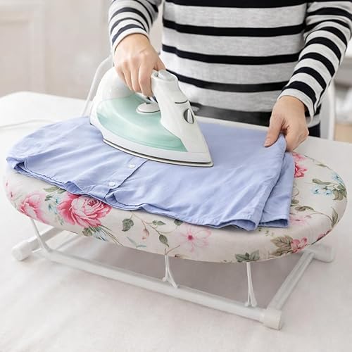 Miniatura 2 de CHICIRIS Tabla de planchar de mesa, mini tabla de planchar portátil, pequeña tabla de planchar plegable para el hogar (flor de peonía) Flor de