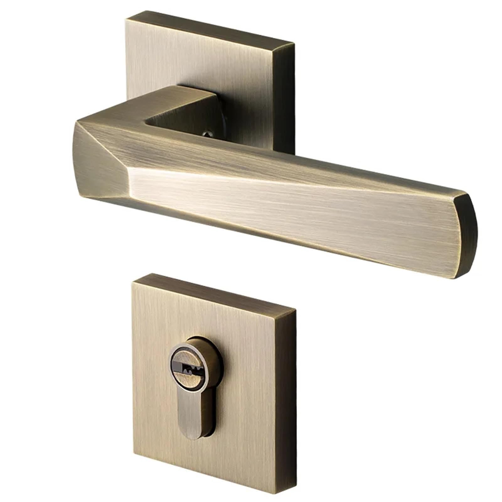Quincaillerie de serrure de porte silencieuse bronze alliage zinc carrée JG-01