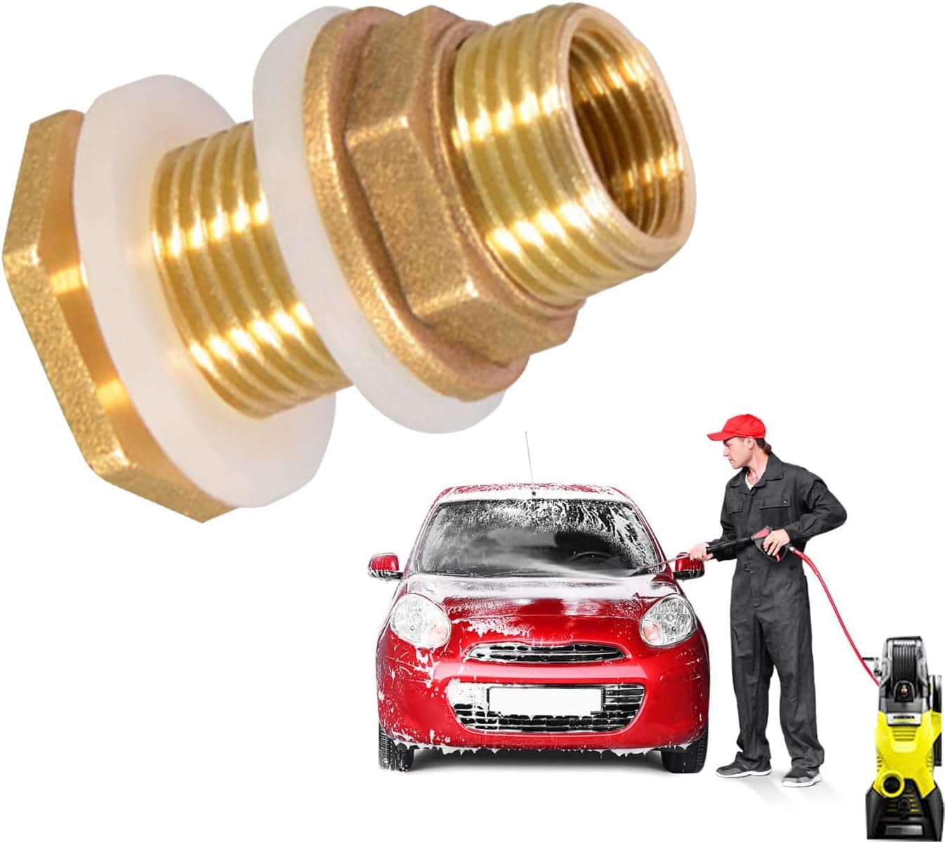 Brass Tank Fitting,Garden Hose Threaded Brass Water Tank Connector | Garden Faucet Hose Pipe Fittings Nut Jointer Fitting