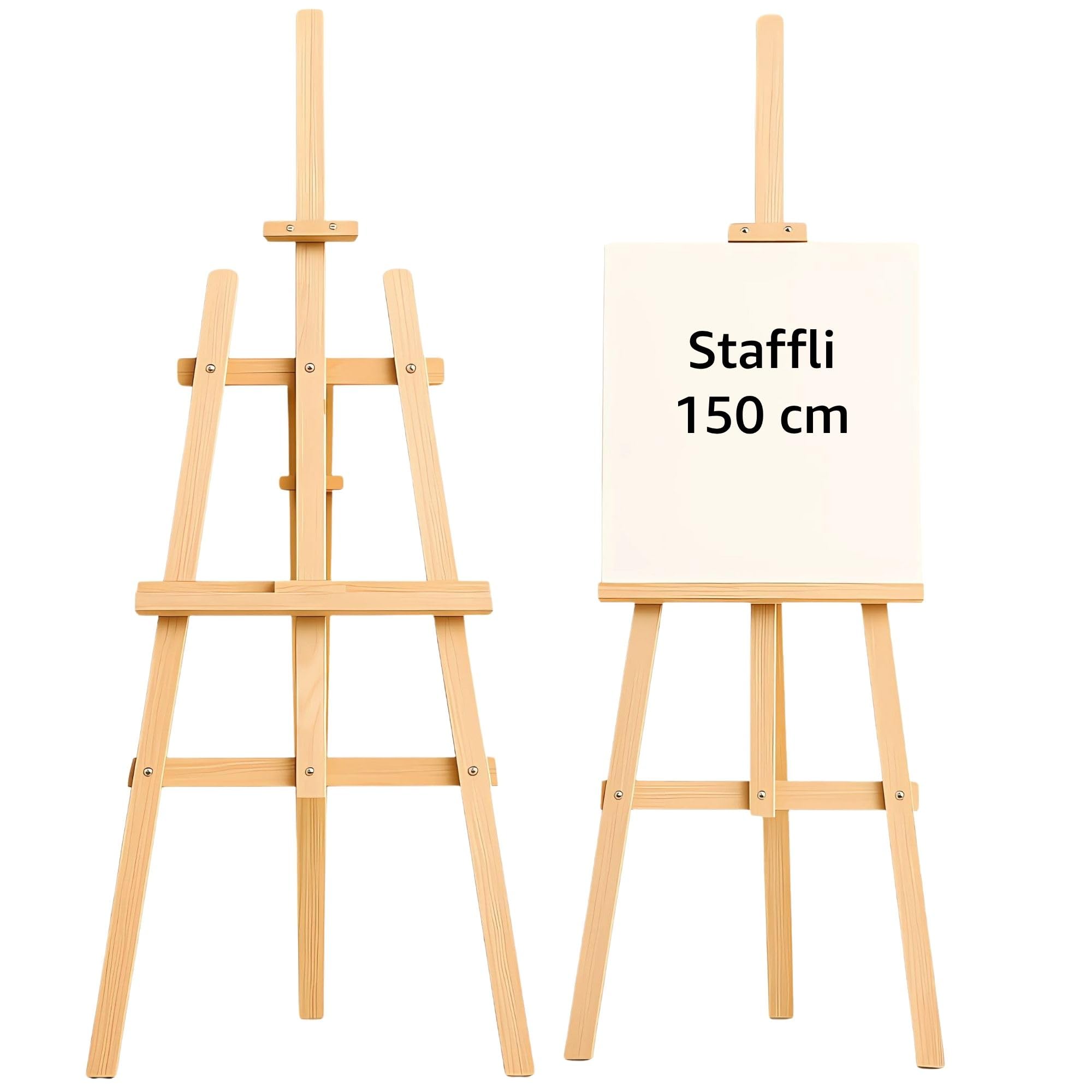 Målarstaffli i trä 150 cm - Hopfällbara och höjdjusterbara stafflier för målning Dukhållare för konstnärer målningar och bröllopstavlor Passar både barn och vuxna - 150 cm