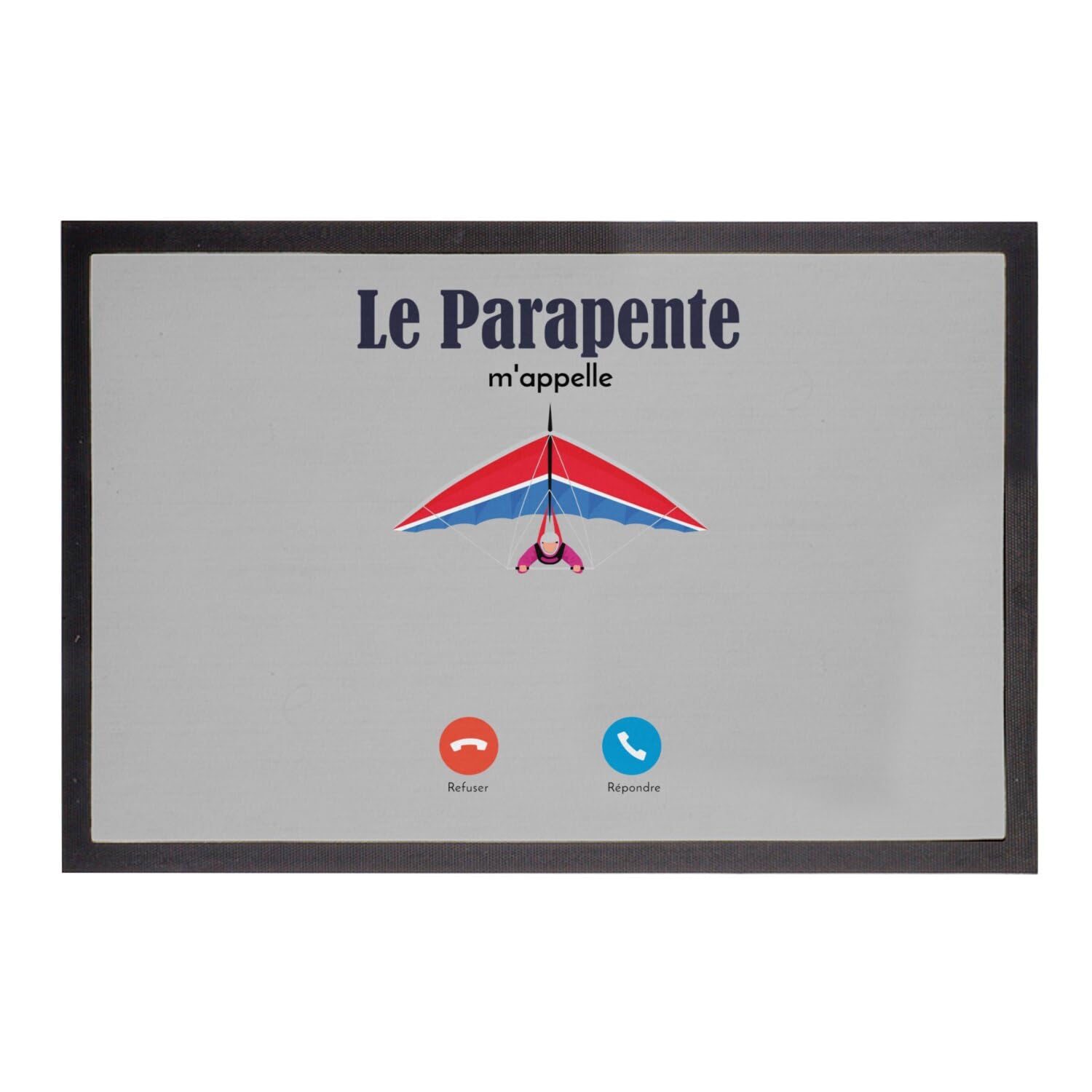 Paillasson gris 60x40cm parapente et sport extrême outdoor pour entrée de maison