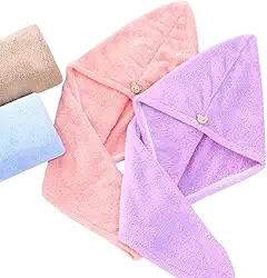 Kit 4 Touca Toalha Turbante De Secar Cabelo Rápido Pós Banho Anti Frizz Macia Sem Peso