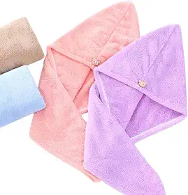 Kit 4 Touca Toalha Turbante De Secar Cabelo Rápido Pós Banho Anti Frizz Macia Sem Peso