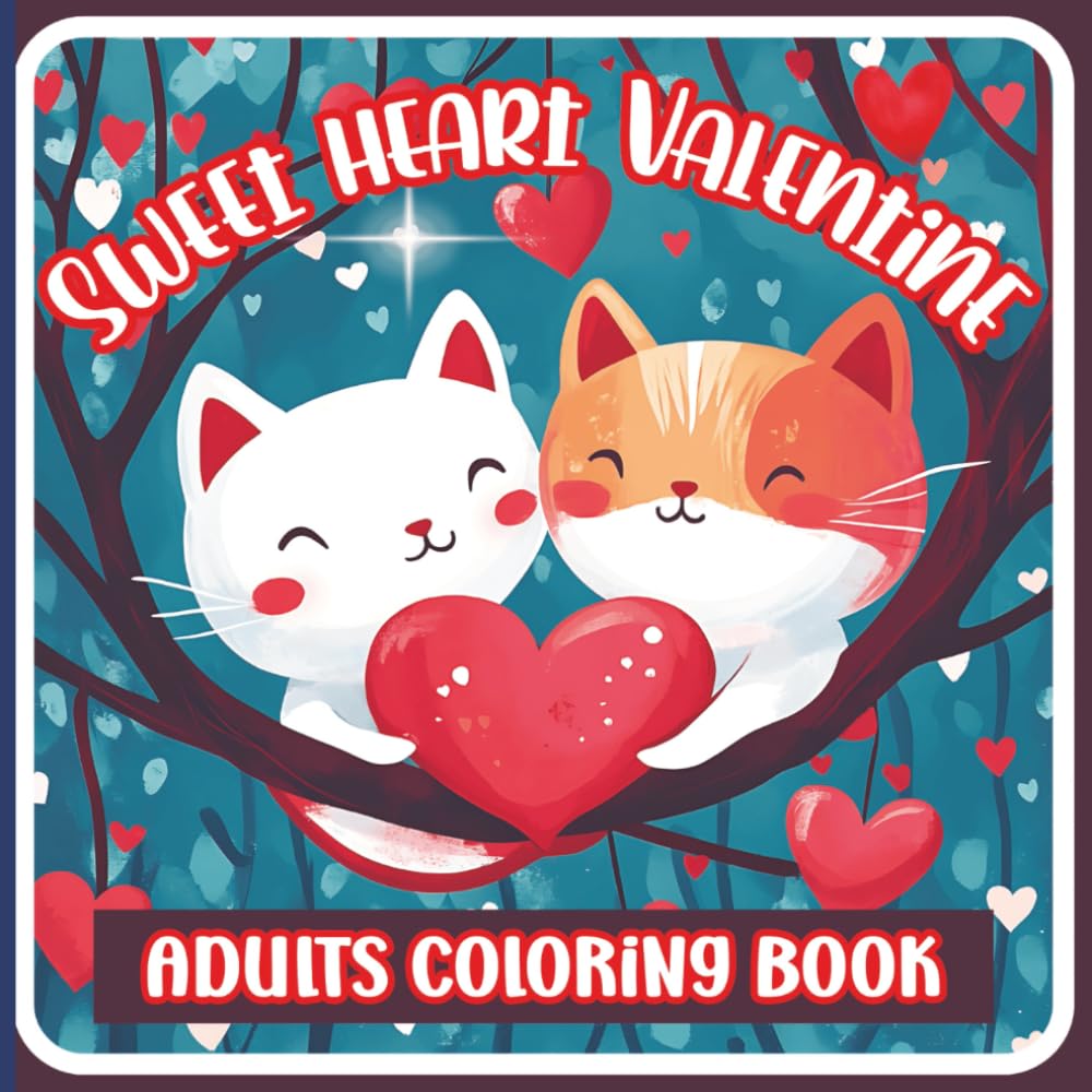 This Coloring book title is " Sweetheart Valentine". Stress relieving artwork. Relaxation and creative flow. Great gift for kids, Teens, adults, all ages.