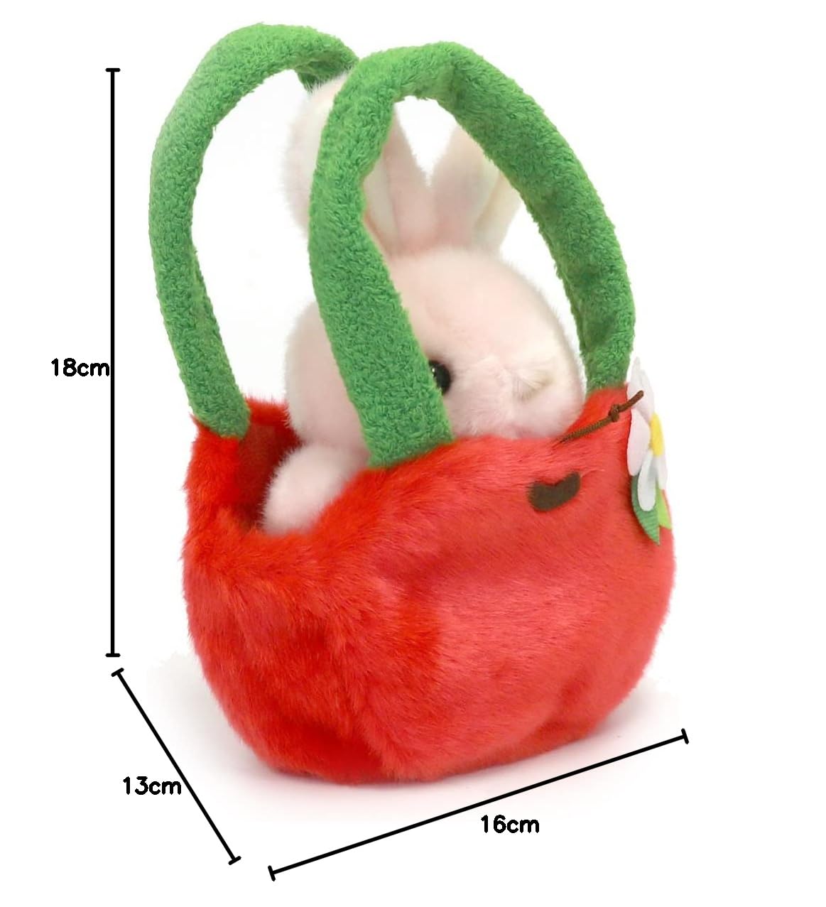 作家様　ピンクのうさぎ　ぬいぐるみ　りんごチャーム付き Amazon.co.jp: キュート販売 ぬいぐるみ お出かけシリーズ リンゴ