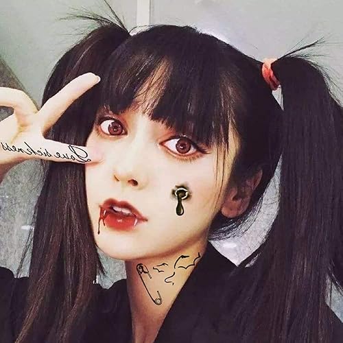 Miniatura 5 de Tatuajes de Halloween para el Día de los Muertos, tatuajes temporales, calcomanías falsas para decoración de fiesta de Halloween, 9 hojas de araña,