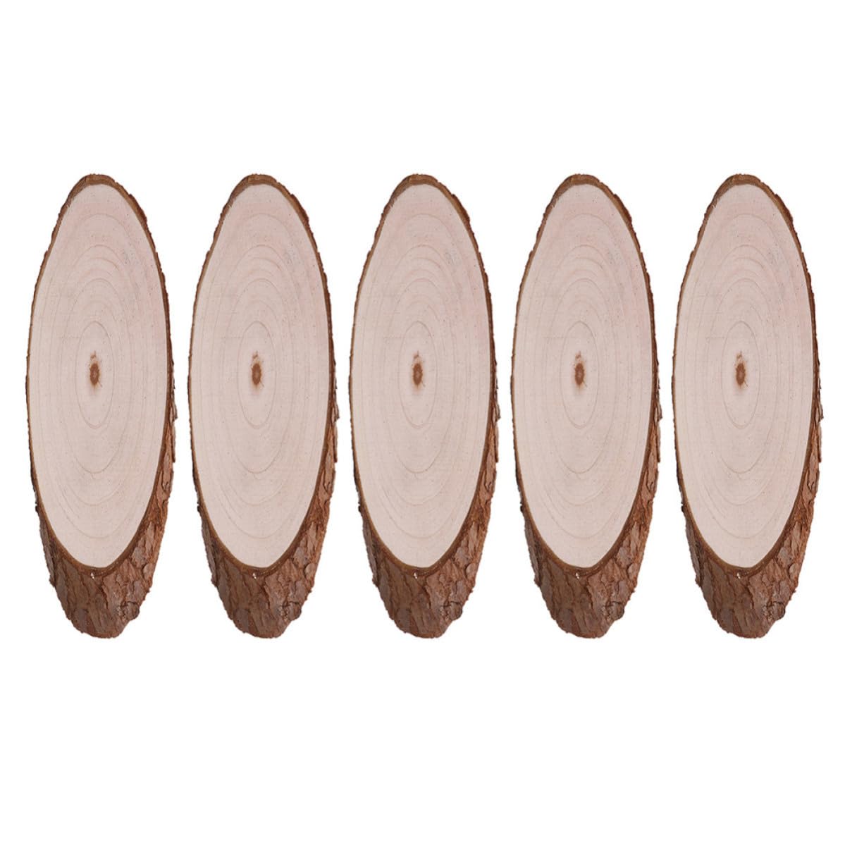 5 Piezas Rodaja de Madera DIY Ovalada para Manualidades