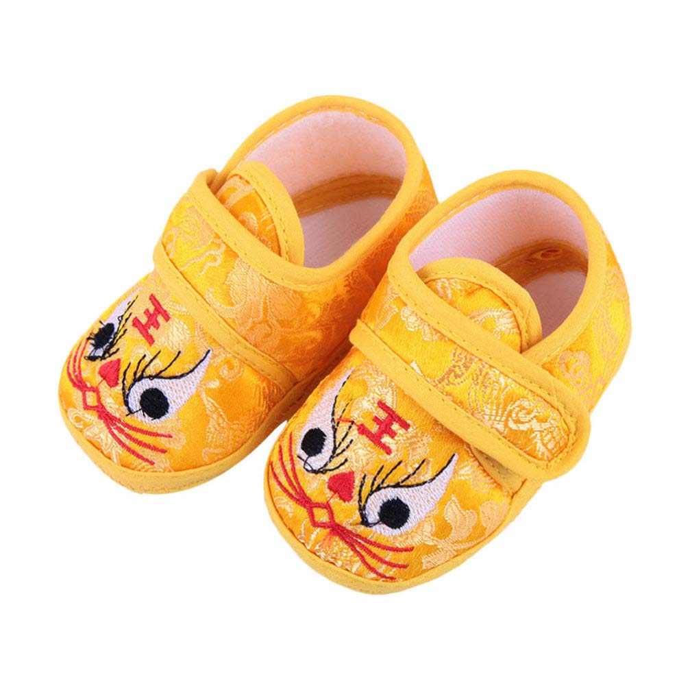 Holibanna Warm Shoes 1 Pair Baby Tiger Shoes Sole: Cloth Fashion Baby Shoes Newborn Fresh Color Shoes Yellow