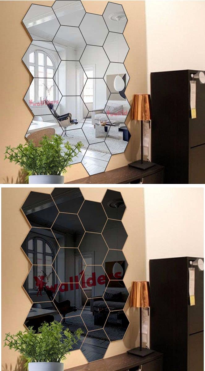 Wall1ders Hexagon 20 Silver 20 Black (ComboSilverBlack) Avrylic Mirror Wall Stickers (B097KJBT22) Amazon Price History, Amazon Price Tracker