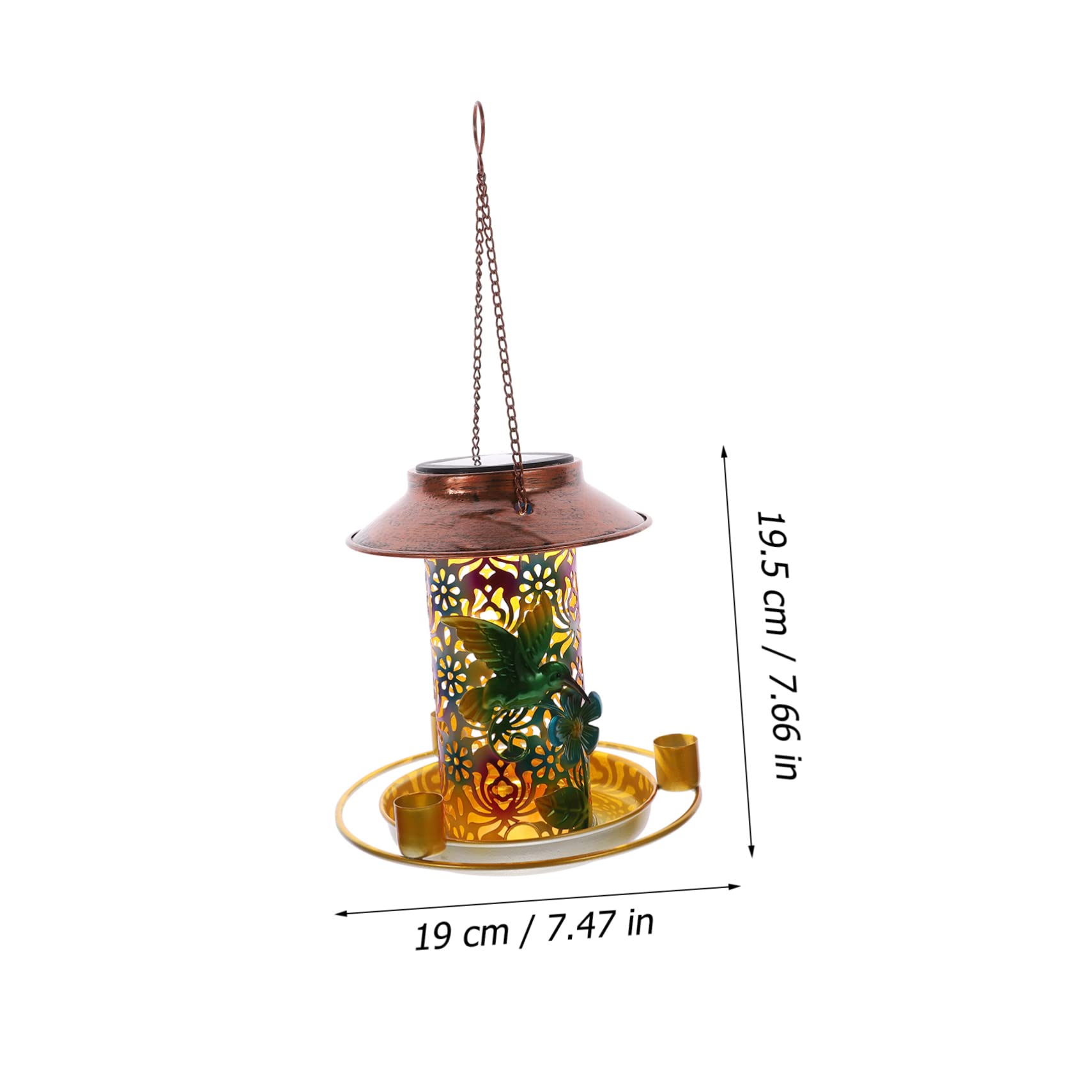 Mangiatoia Per Uccelli Selvatici Sospesa in Solare Decorativa Mangiatoia Multifunzionale Per e Patio Si Carica Durante e Si Accende Automaticamente Di Notte