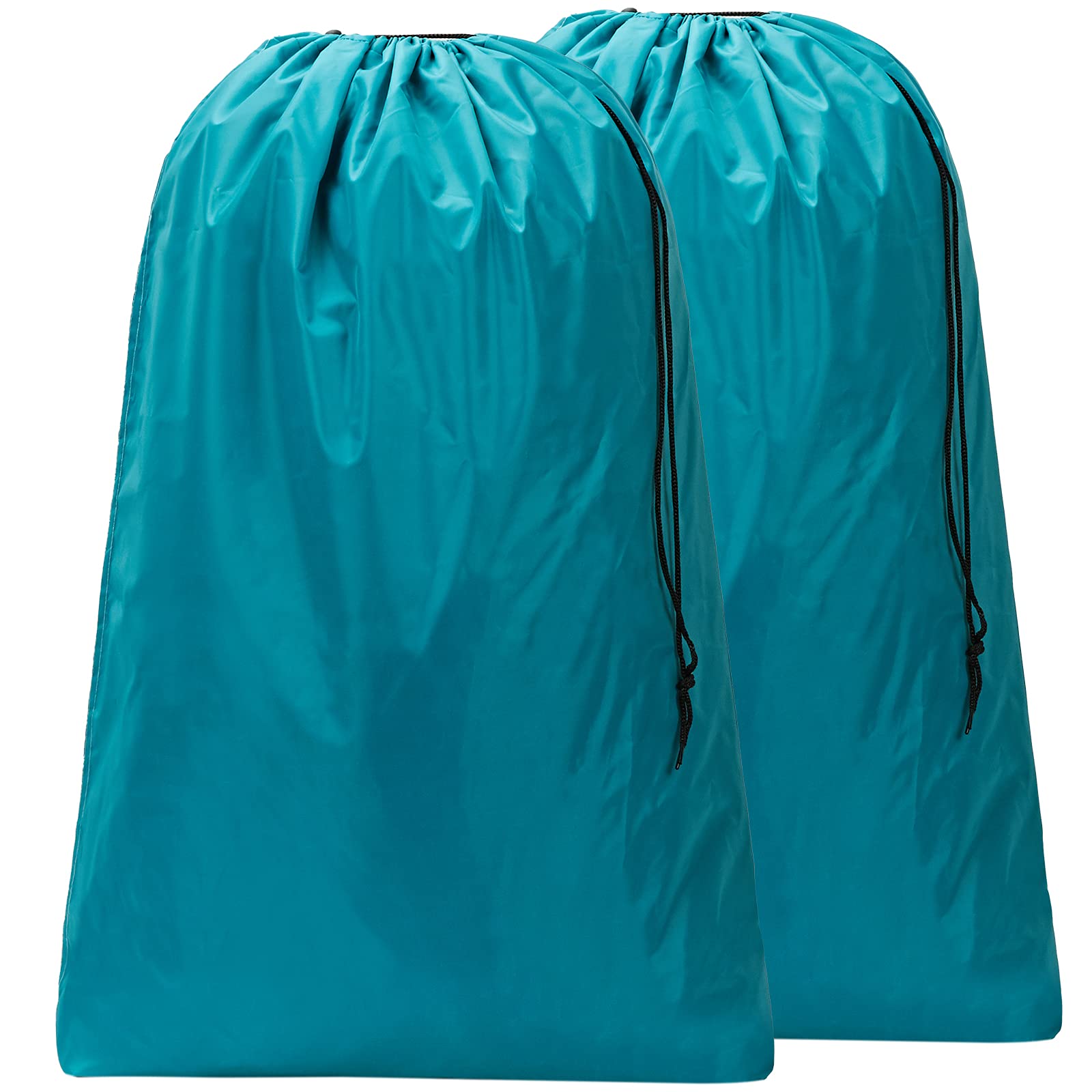 HOMEST 2 Pack Large Nylon Laundry Bag, Machine Washable Large Dirty Clothes Organizer, Easy Fit a Laundry Hamper or Basket, Can Carry Up to 4 Loads of Laundry, Sky Blue
