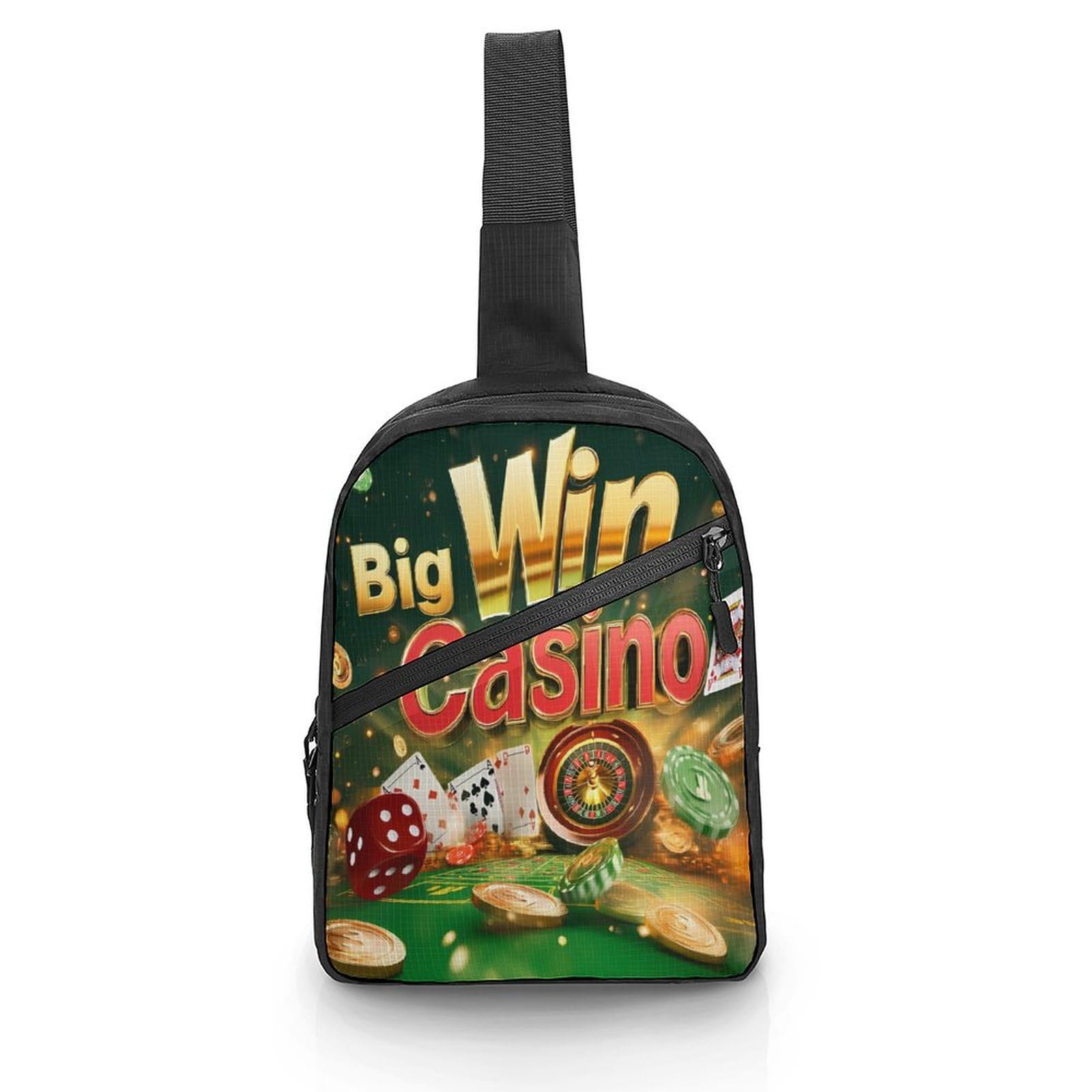 Big Win Casino Chest Bag Foldable Crossbody Unisex Pack Travel Hiking Adjustable Shoulder Straps Sling Bags