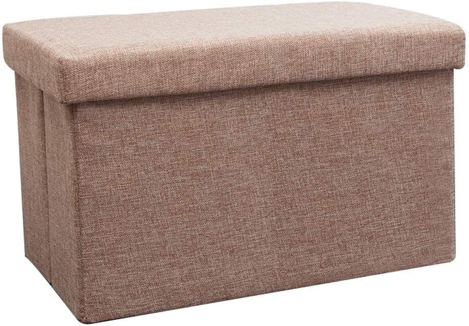 Storage Stool Footstool Storage Trunk Toy Box Chair Stool Practical Footrest Footstool (Color : Khaki) (Khaki)