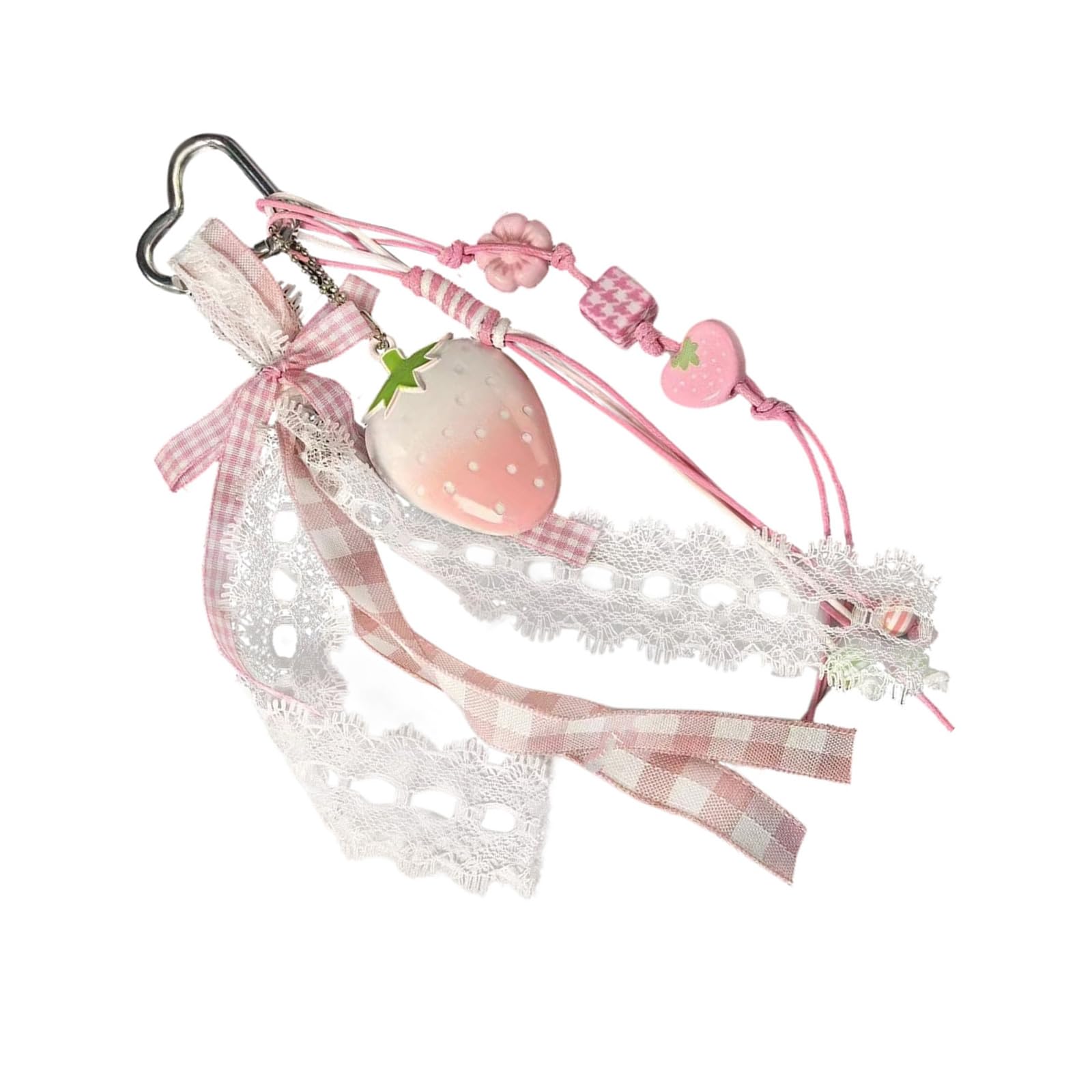 Baodss Adorable Strawberry Bag Charm Lovely Keychain Versatile Bag Hangings For Women Girls Trendy Accessory Fashion Jewelry