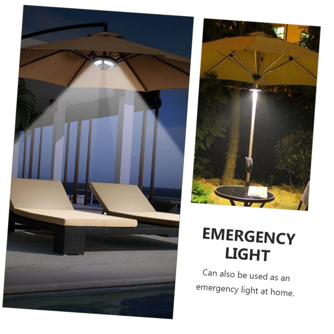 Lampada Ombrellone LED Nera in Abs per Esterni e Campeggio
