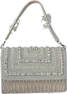trend overseas Elite Pearl Embellished Handbag – Bridal Clutch with Fringe, Sequins & Chain-picture-37