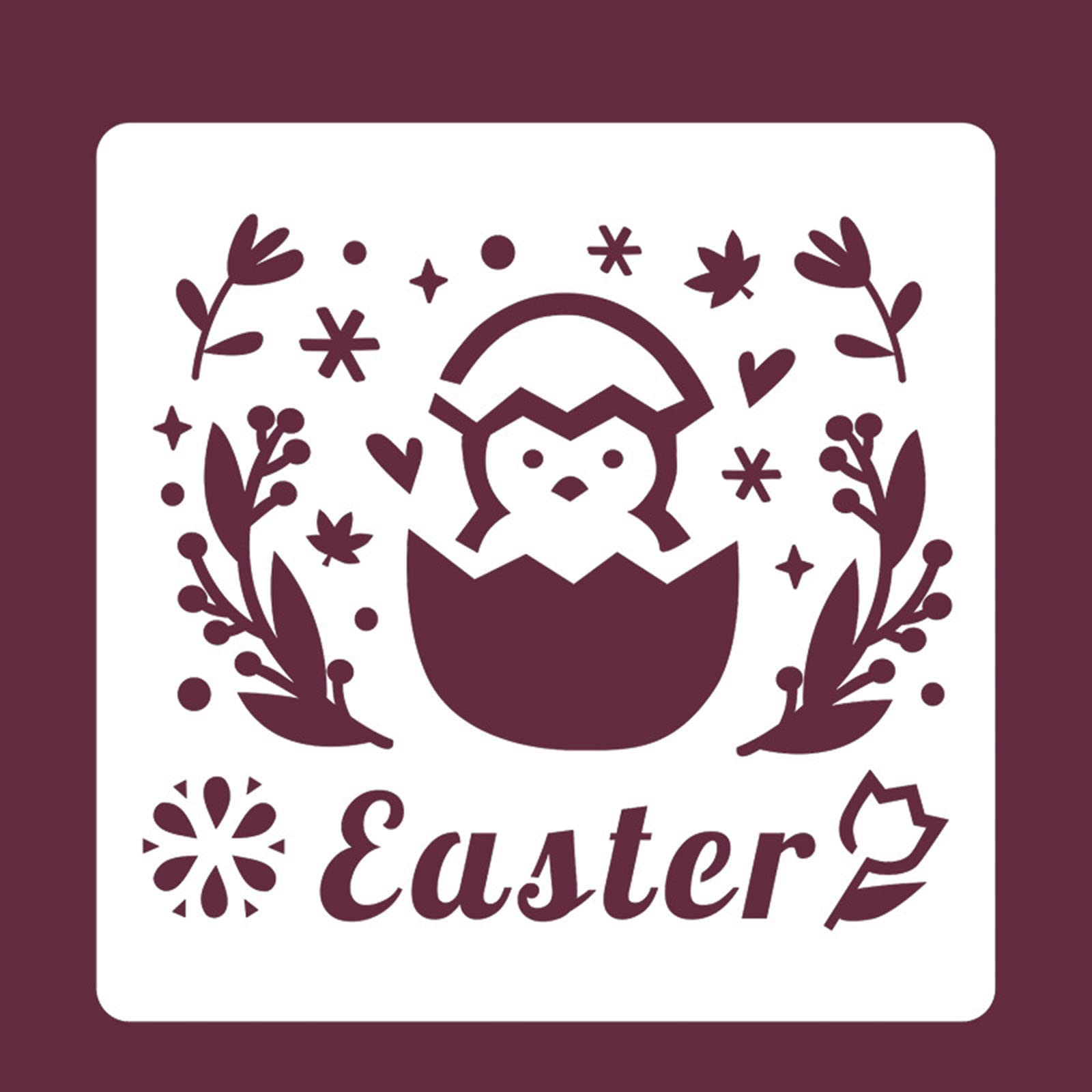 Uqezagpa Pochoir De Pâques En Forme De Lapin Pour Peinture Sur Papier, Bois, Café, Fleur, Moule à Biscuits Creux