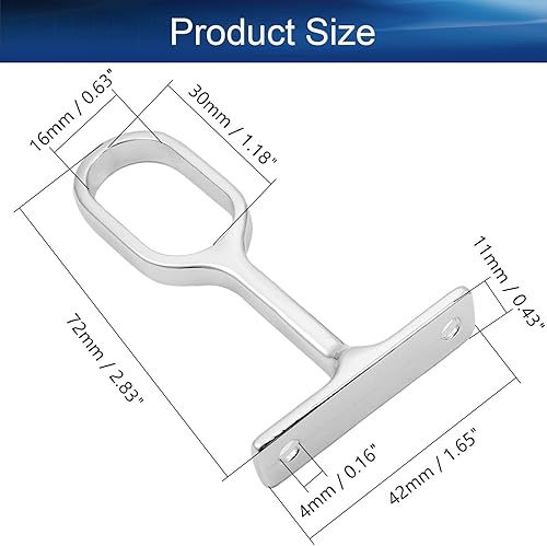 Miniatura 2 de Yinpecly Soporte ovalado de aleación de zinc de 0.63 x 1.18 pulgadas (ancho x largo) sin tornillos para armario, armario, ropa colgante, tono
