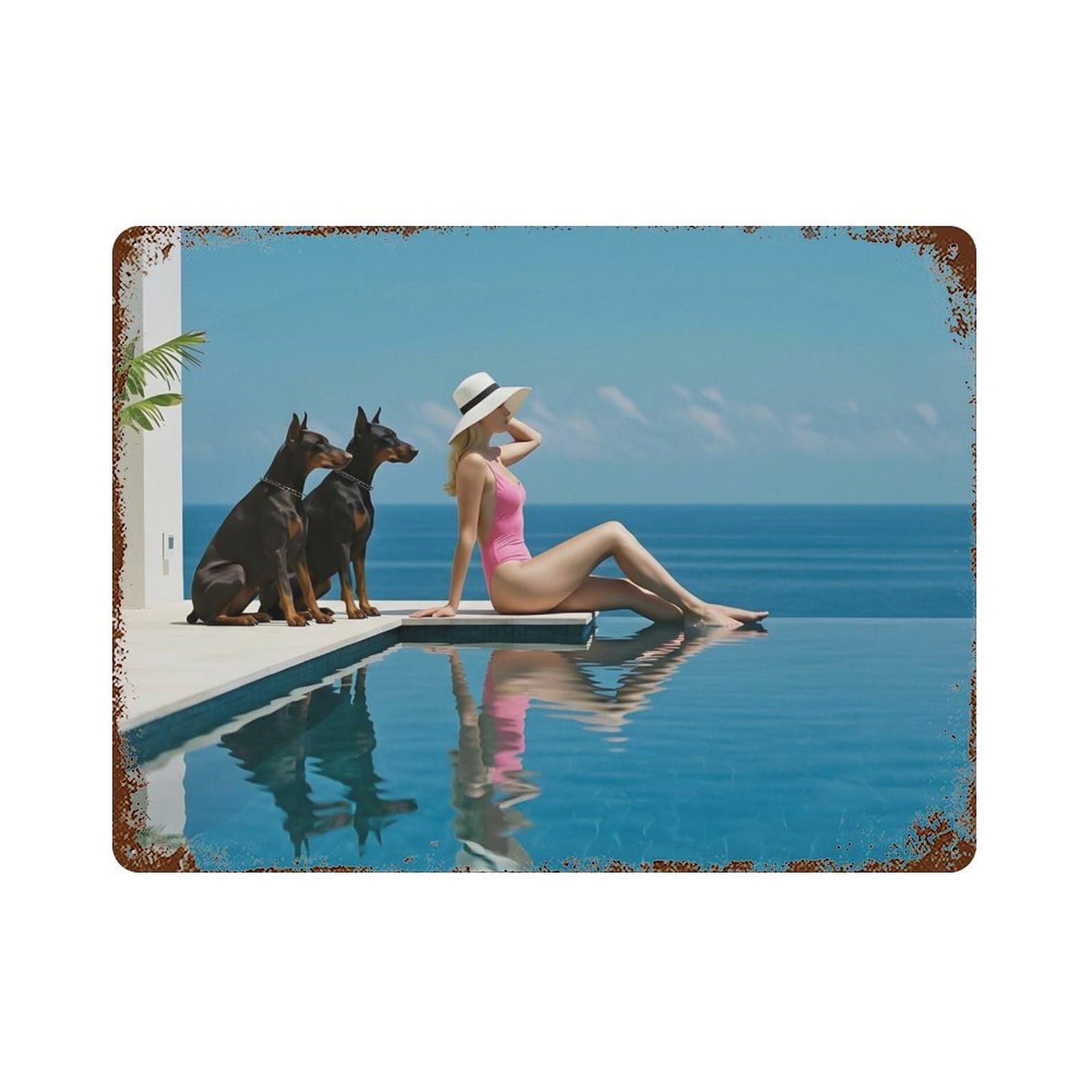 xiaoxiaoshen Doberman Poster, Wall Decor Art Metal Tin Poster Modern Home Decor Art Home Bar Shop Decorations Vintage Sign 30x40cm