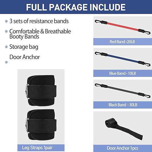 Miniatura 2 de Resistance Bands for Working Out Women Booty Bands for Working Out Women, Ankle Resistance Bands with Cuffs for Working Out Kickbacks and Glutes &