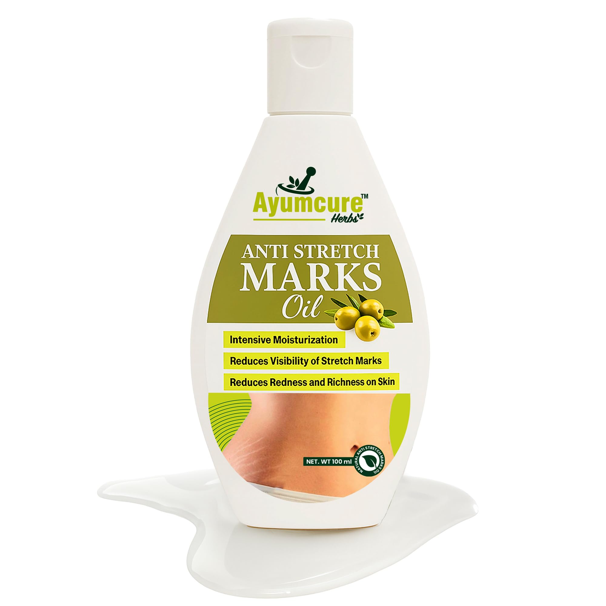 Ayumcure Stretch Mark Removal & Prevention Oil for women | | 100ml | Improves Skin Texture & Tone | Nourishing Blend with Natural Oils | Hydrating & Elasticity Support | Ideal for Pregnancy & Postpartum Use-image-22