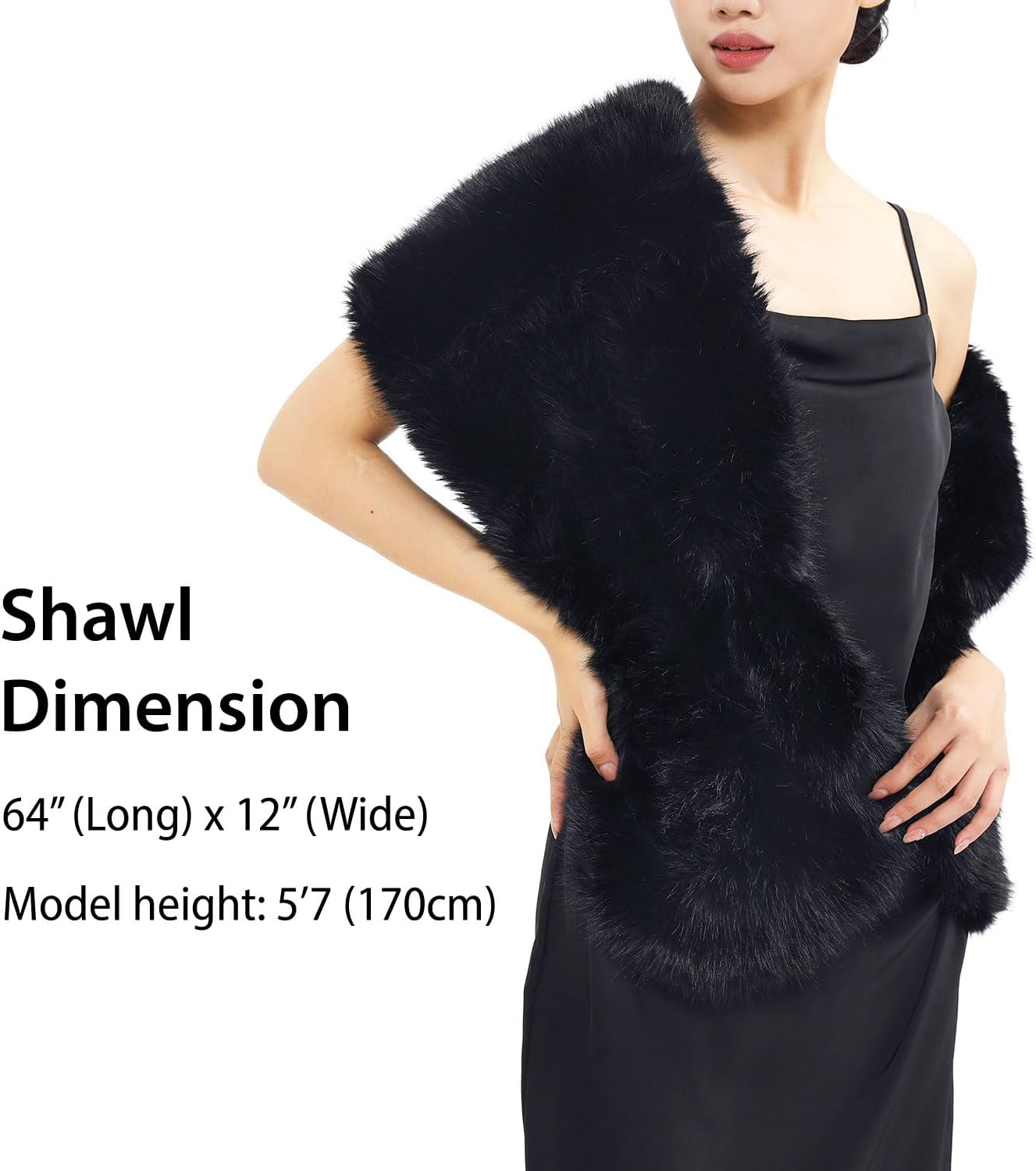 Fur Collar Scarf for Women Faux Fur Scarves Neck Shrug for Fall Winter Coat Dress - Image 3