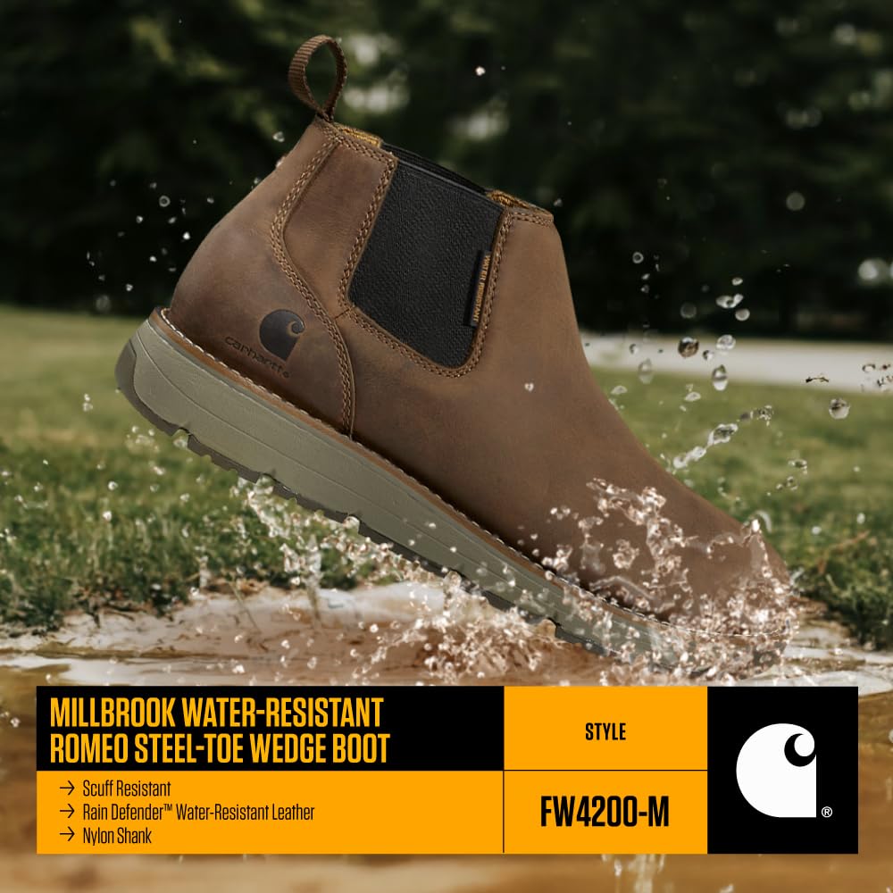 Carhartt Millbrook WR 4" Romeo Steel Toe Wedge Work Boot, Botas de Trabajo Hombre