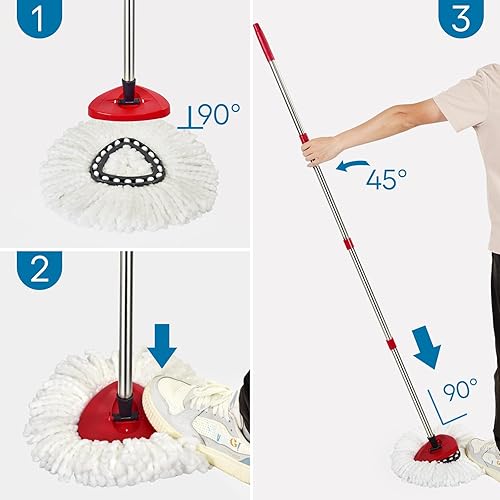 Miniatura 5 de Matthew Cleaning - Paquete de 3 cabezales de repuesto de microfibra blanca compatible con O Cedar EasyWring Spin Mop de repuesto para cabezal