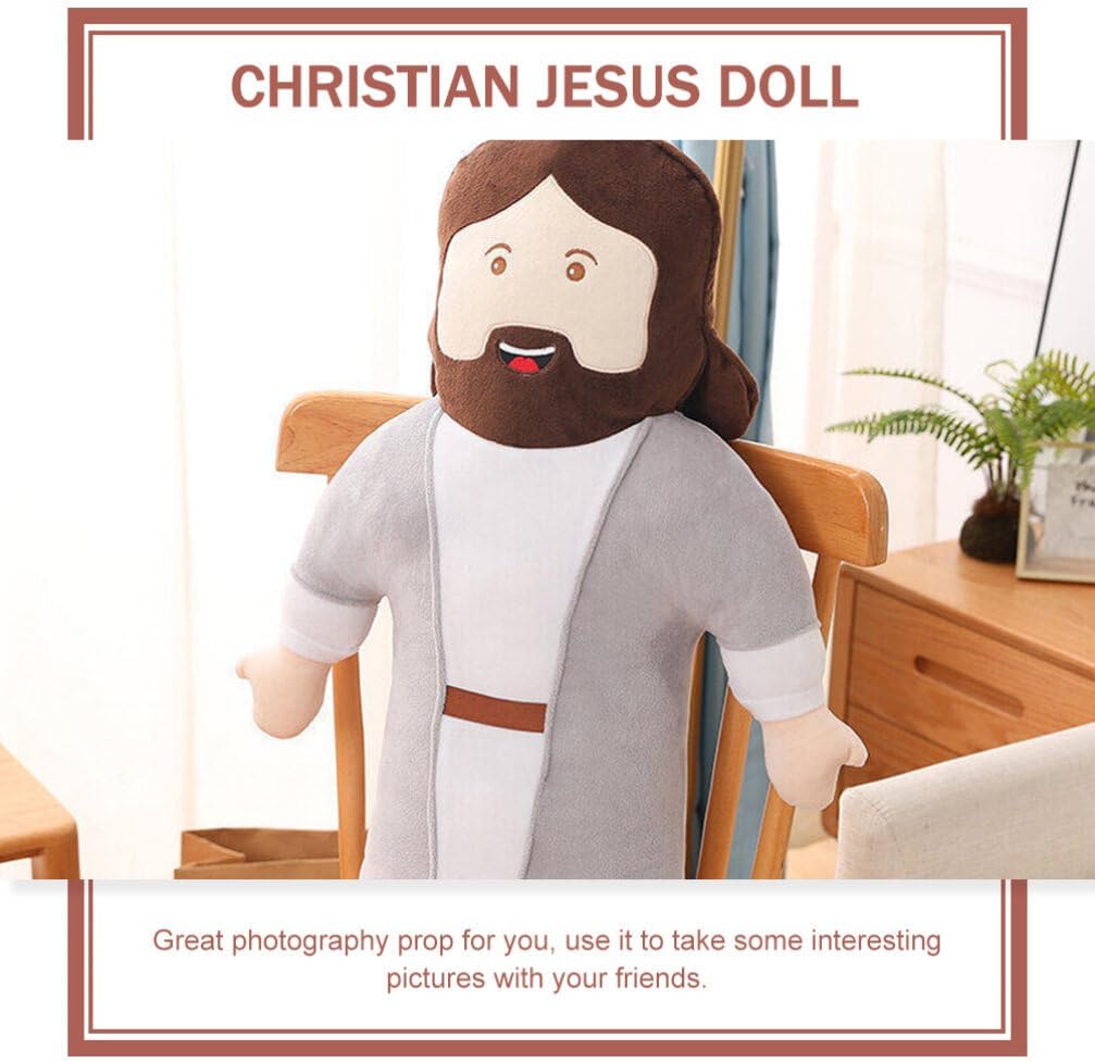 20inch Jesus Plush Doll Stuffed Dolls Cartoon Jesus Pillow Savior Plush Present for Home Easter Christmas Decoration