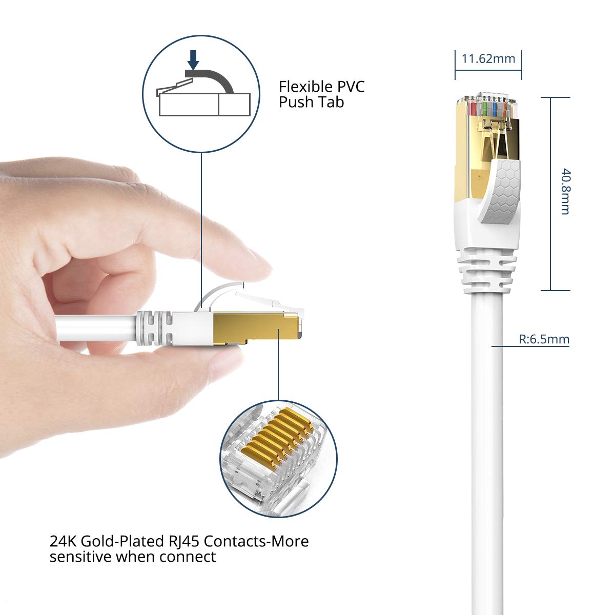 Product Deal Veetop 1m/3ft CAT8 Ethernet Cable 40Gbps 2000Mhz High Speed Gigabit SFTP LAN Network Internet Cables with RJ45 Gold Plated Connector for Use of Smart Office Smart Home System Black Friday - 80% OFF Veetop 1m/3ft CAT8 Ethernet Cable 40Gbps 2000Mhz High Speed Gigabit SFTP LAN Network Internet Cables with RJ45 Gold Plated Connector for Use of Smart Office Smart Home System