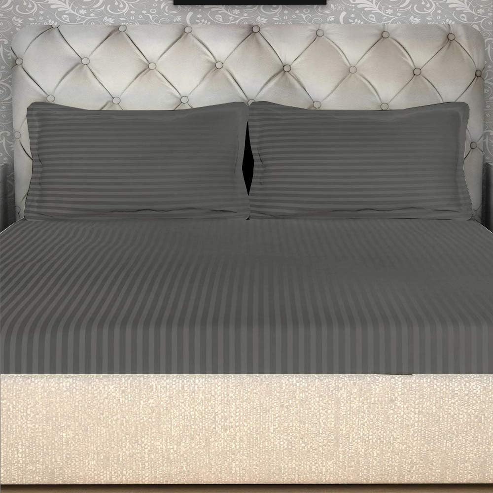 RV Full XL(53x80) Sheet Set 4 Pcs- Light Blue Solid, 100% Egyptian Cotton 600 TC - RV Camper Bunk Sheets, Fits Upto 12 Inch Deep Pocket Mattress, For College Students- Bed Sheets for Dorm Bedding