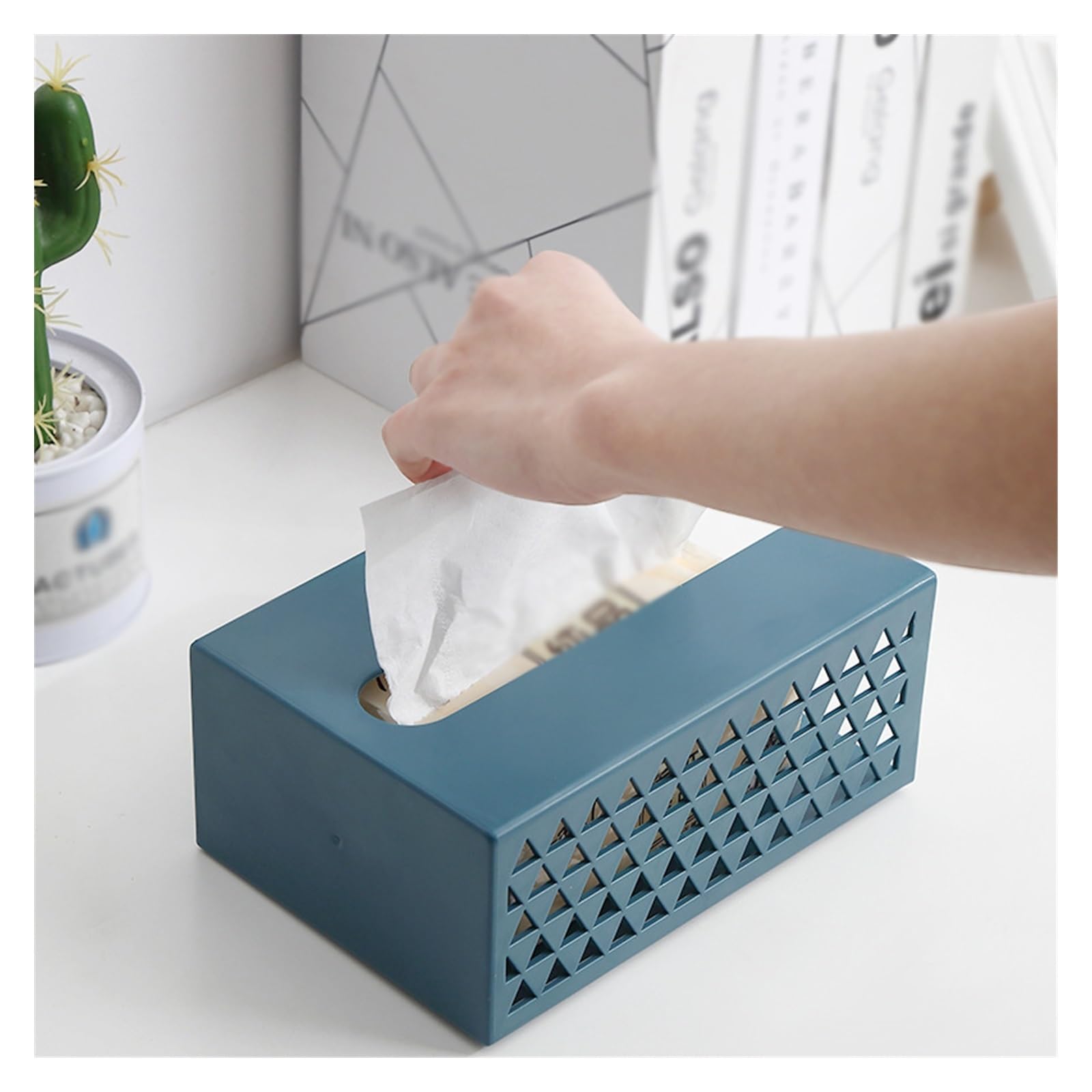 MRKU Caja de pañuelos de Pared, Porta servilletas, dispensador de Bolsas de Basura de plástico Autoadhesivo, Estante de Almacenamiento