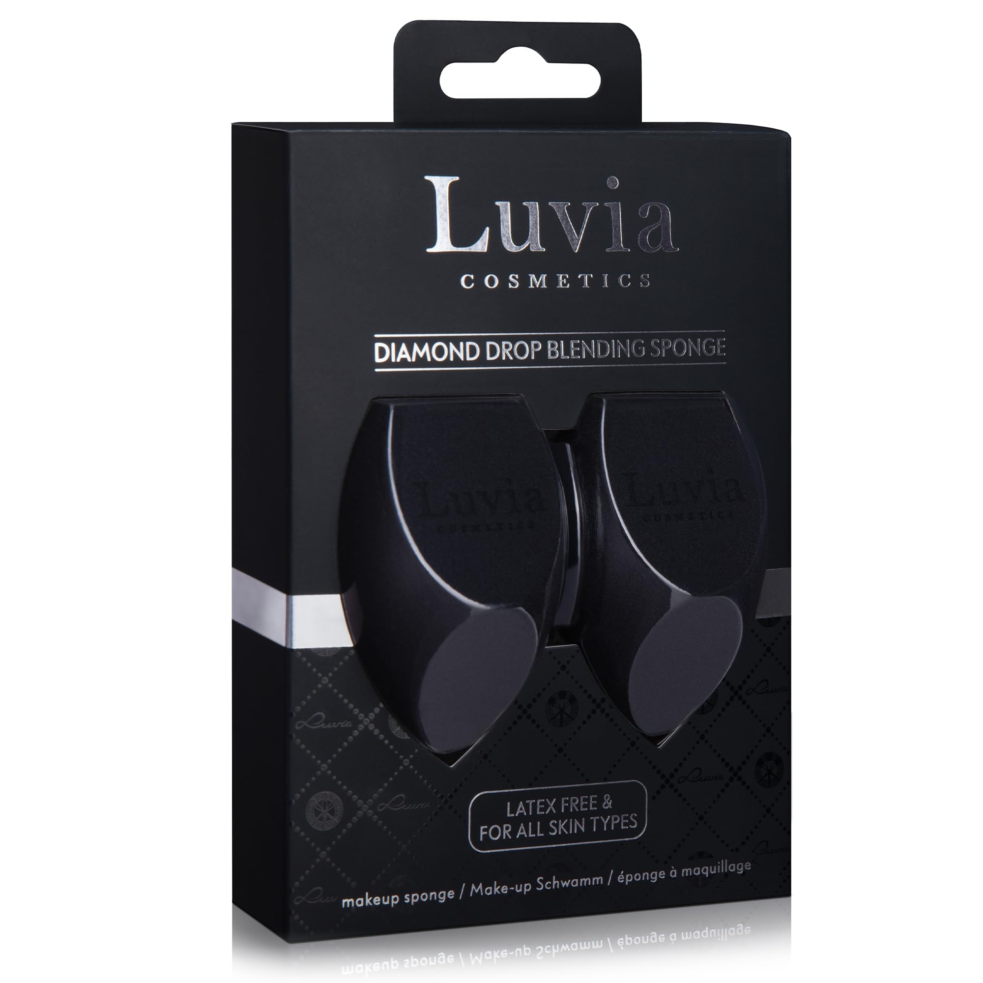 Luvia Cosmetics - Esponja de maquillaje con forma de diamante, color negro