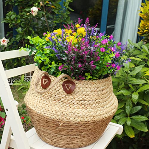 Yibukiy 12 Bundles Artificial Fake Flowers Outdoor, 6 Styles Uv Resistant No Fade Faux Plastic Greenery Shrubs Plants For Hanging Garden Porch Window Box Farmhouse Outside Decoration #TOP5