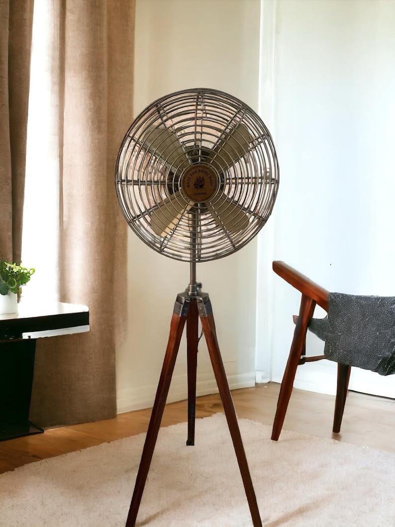 Retro Pedestal Fans Vintage Art Deco DIEHL Electric Industrial Floor