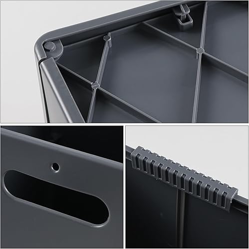 Miniatura 3 de Drephia Cubo de almacenamiento plegable de plástico, contenedores de almacenamiento plegables, gris, 4 paquetes