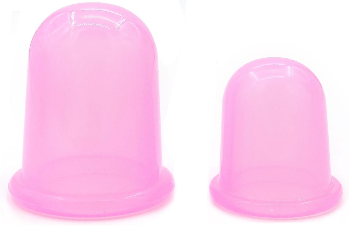 Anti Cellulite Cup 2 pack,Vacuum Cup Suction Cupping Therapy Set for Cellulite Body Massage [1 Large + 1 Medium] Silicone