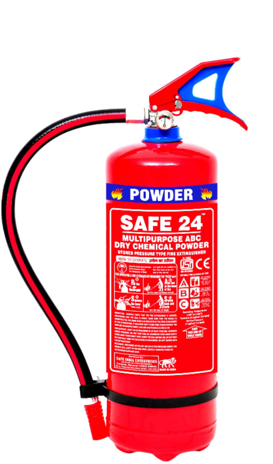 Safe24 Fire Extinguisher ABC Type, 4kg, ISI Mark, for Home Office Kitchen Industrial Use-image-25