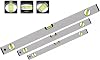 3PCS White High Accuracy Spirit Level Sets - Lightweight Builders Level Tool with Powerful Magnets and 3 Level Bubbles - 400MM, 600MM and 1000MM