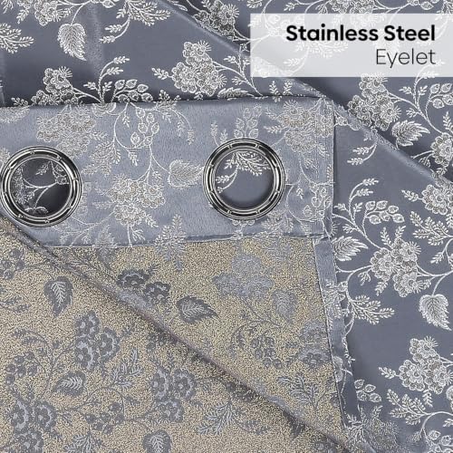 Image of haus & kinder Jacquard Door Curtains 7 Feet Long Pack of 1 Door Curtain, 7 Feet Curtains for Door (Spring Trellis, Mint 130x213 CM)