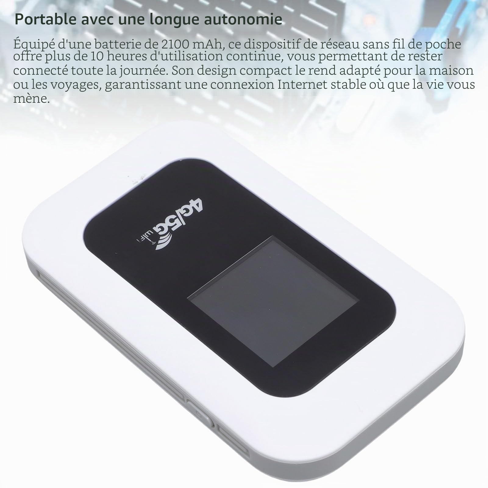 Vikye Hotspot WiFi Portable, Routeur Mobile 4G 5G 300 Mbps avec Emplacement pour Carte SIM, pour Le Voyage Prend en Charge 10 Appareils USB C Power avec Affichage Numérique