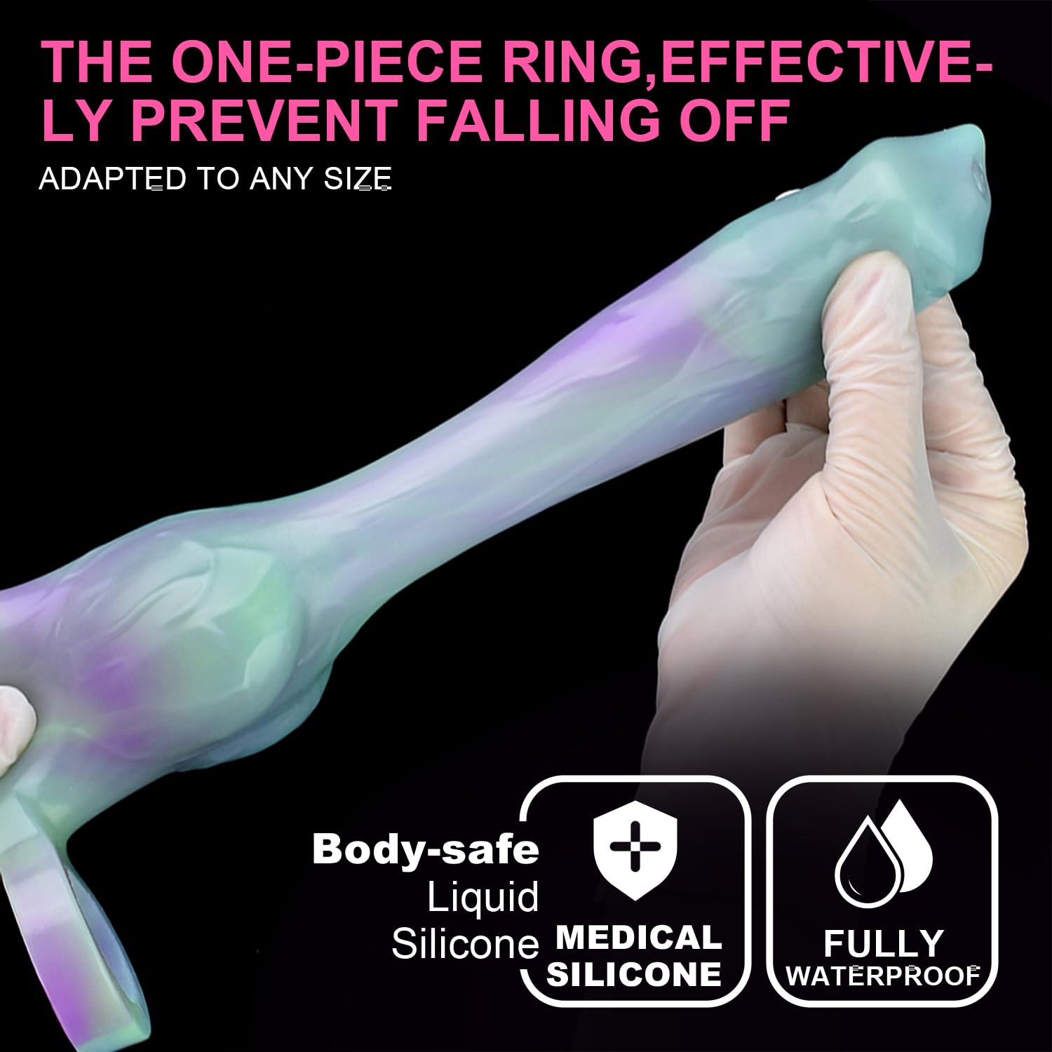 8 Inch Monster Cock Sleeve, Horse Penis Sleeve with Cock Ring, Pennis Extender & Dick Extension, Glow in The Dark Sex Toy for Men Couples: Yc-ls2084-f
