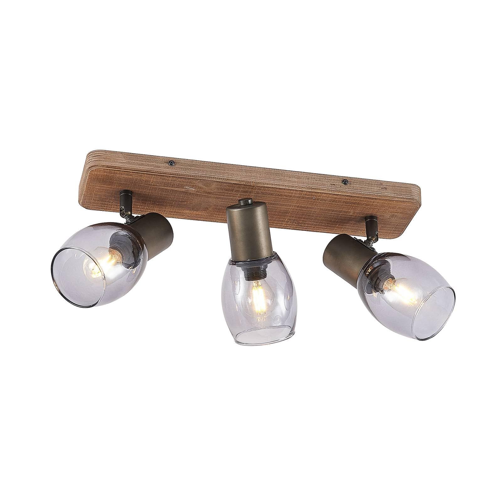 Lindby Faretto dimmerabile (Scandinavo) colore Marrone, in Legno ad es. Soggiorno & Sala da pranzo Lampada incasso plafoniera applique