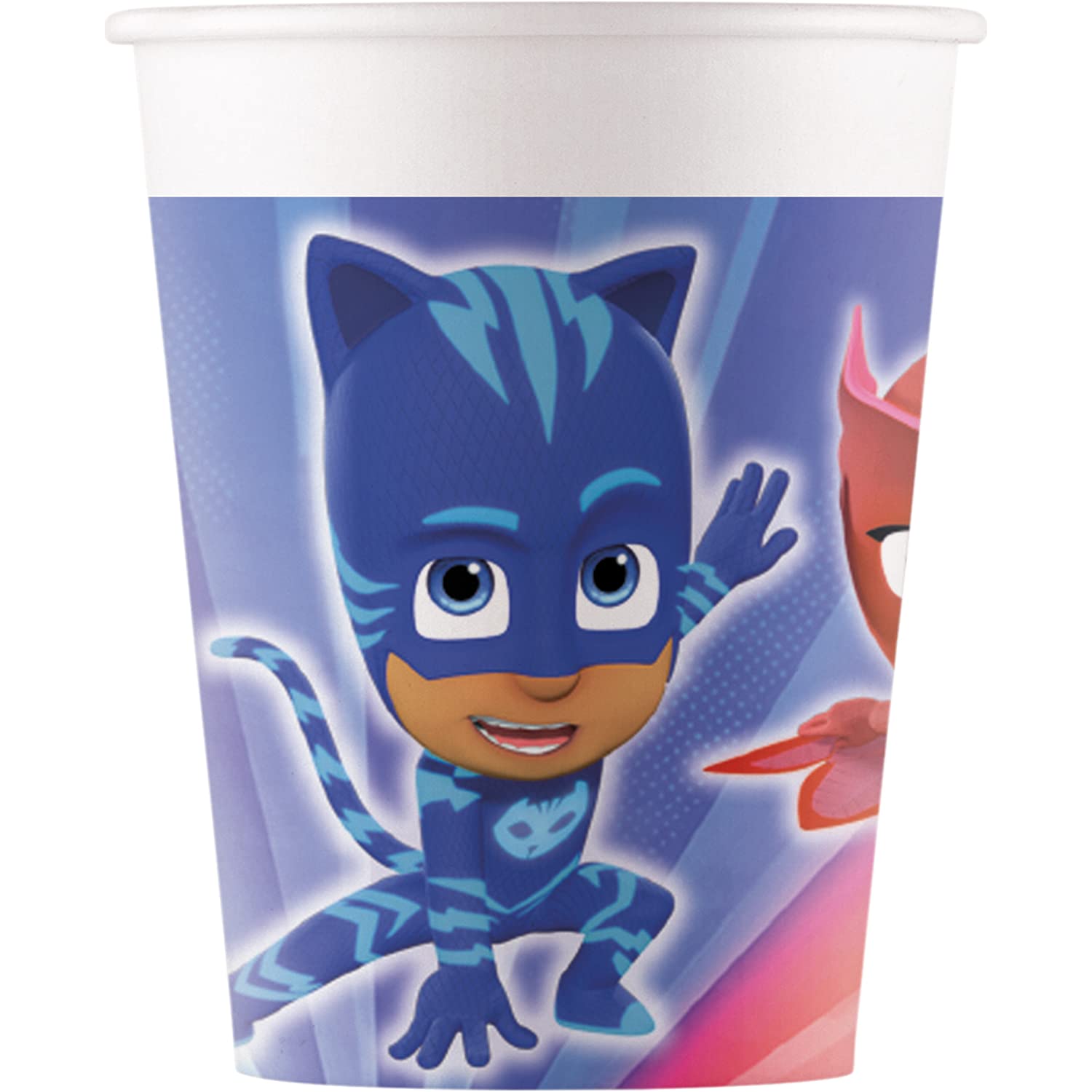 Procos 93476 PJ Masks Party Cups Maximum Capacity 200 ml Pack of 8 Disposable Paper Cups Children's Birthday Party Tableware FSC
