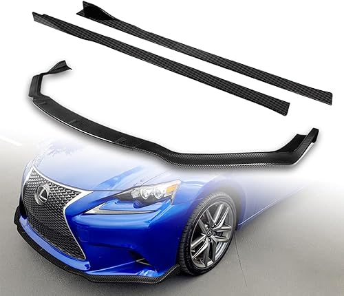 Q1-TECH, Difusor de 9 piezas de borde delantero y falda lateral compatible con Lexus is-Series F-Sport 2014, 2015, 2016, solo modelo, alerón de