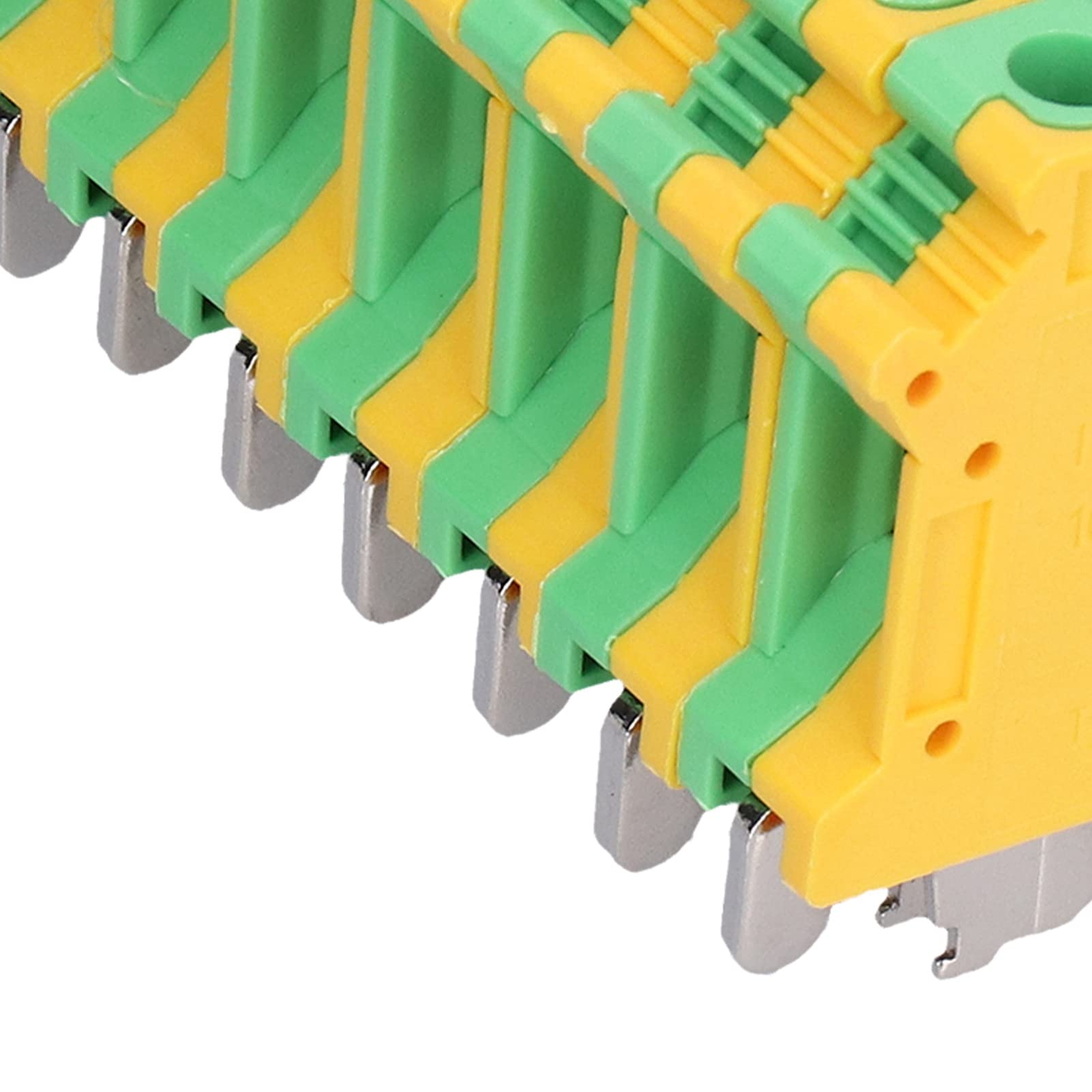 Morsettiere per montaggio su guida DIN 50Pcs 76A, morsettiere per messa a terra ignifughe a 2 canali USLKG-10