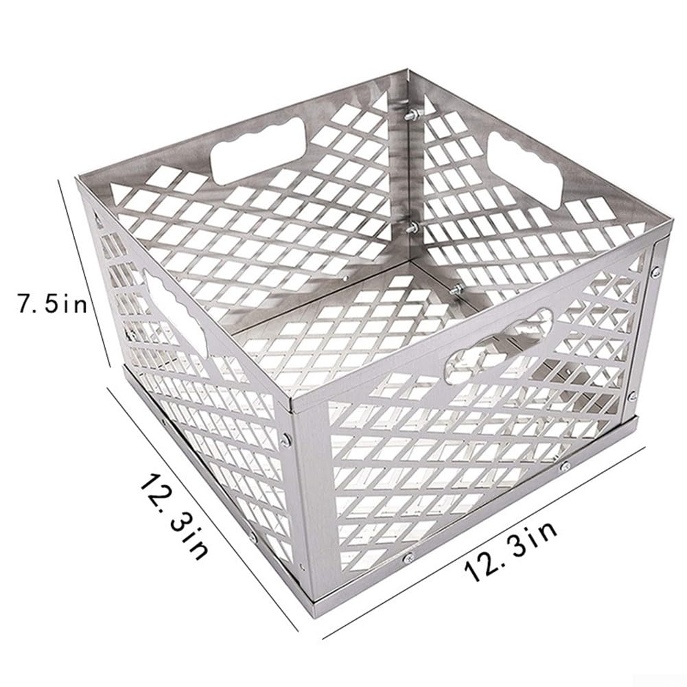 Carbone Firebox Basket affumicatore barbecue carbone scatole, carbone braciere cestino e affumicatore porta morsetti per combo