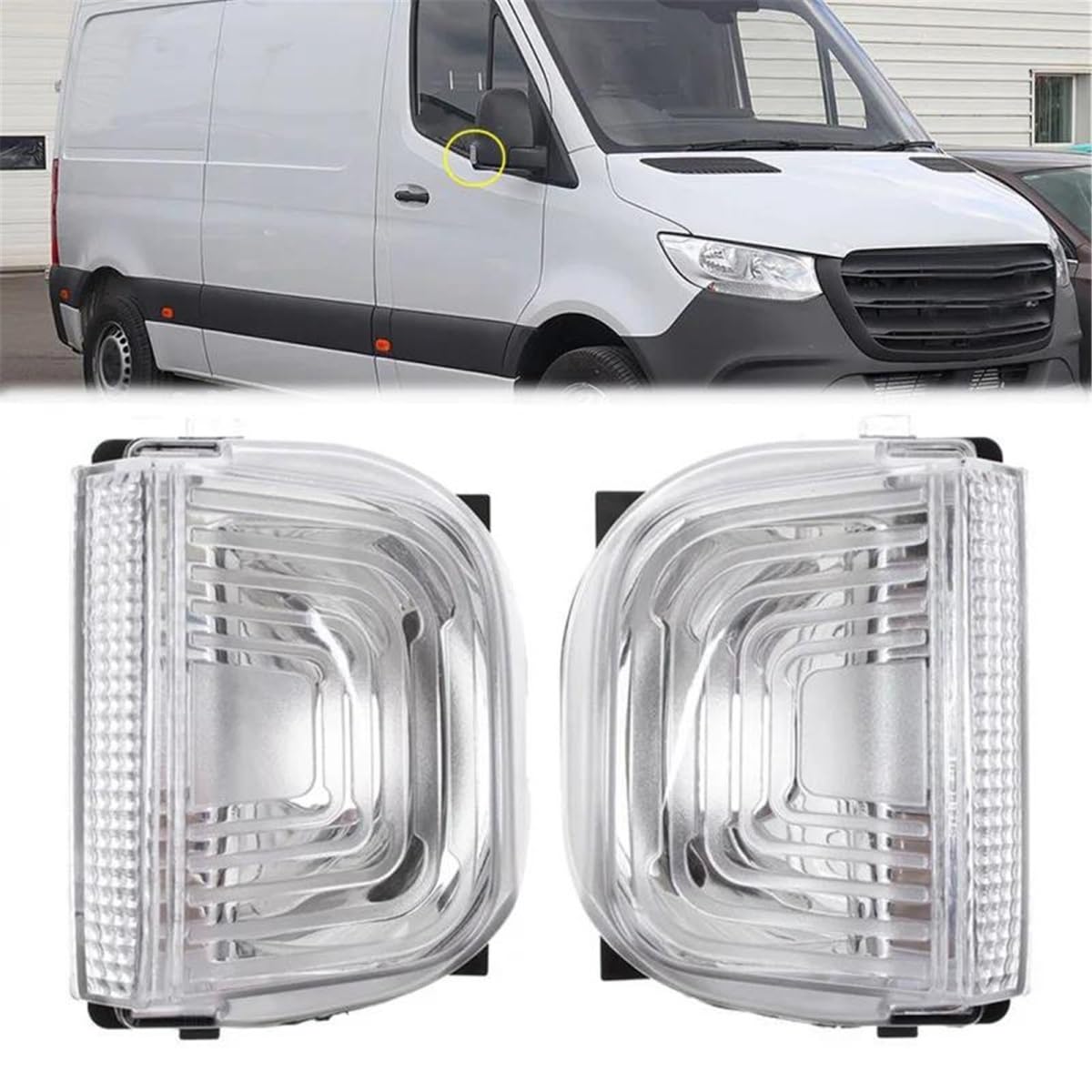 Luces laterales Lámpara De Señal De Giro Para Espejo Retrovisor De Coche Para Mercedes Para Benz Para Sprinter 2018 2019 2020 2021 2022 2023 2024(Izquierda)